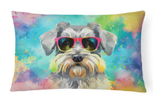 Load image into Gallery viewer, Schnauzer Hippie Dawg Fabric Decorative Pillow