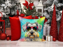 Load image into Gallery viewer, Schnauzer Hippie Dawg Fabric Decorative Pillow
