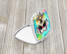 Load image into Gallery viewer, Schnauzer Hippie Dawg Compact Mirror – Stylish Purse Mirror with Artistic Covers
