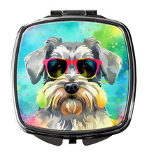 Load image into Gallery viewer, Schnauzer Hippie Dawg Compact Mirror – Stylish Purse Mirror with Artistic Covers