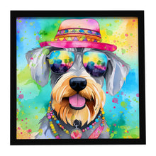 Load image into Gallery viewer, Schnauzer Hippie Dawg Framed Metal Print