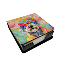 Load image into Gallery viewer, Schnauzer Hippie Dawg PU Leather Note Paper Holder