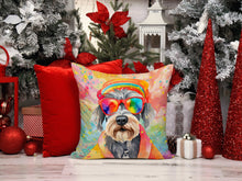 Load image into Gallery viewer, Schnauzer Hippie Dawg Fabric Decorative Pillow