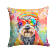 Load image into Gallery viewer, Schnauzer Hippie Dawg Fabric Decorative Pillow