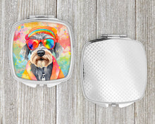 Load image into Gallery viewer, Schnauzer Hippie Dawg Compact Mirror – Stylish Purse Mirror with Artistic Covers