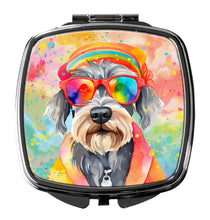 Load image into Gallery viewer, Schnauzer Hippie Dawg Compact Mirror – Stylish Purse Mirror with Artistic Covers