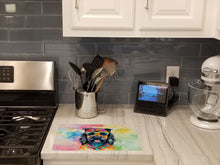 Load image into Gallery viewer, Scottish Terrier Hippie Dawg Glass Cutting Boards – Durable, Decorative Kitchen Art Large