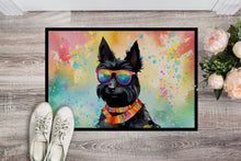 Load image into Gallery viewer, Scottish Terrier Hippie Dawg Doormat - 24x36 Decorative Floor Mat – Indoor/Outdoor Rug with Artistic Flair