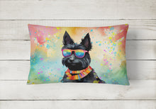 Load image into Gallery viewer, Scottish Terrier Hippie Dawg Fabric Decorative Pillow