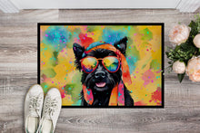 Load image into Gallery viewer, Scottish Terrier Hippie Dawg Doormat - 24x36 Decorative Floor Mat – Indoor/Outdoor Rug with Artistic Flair