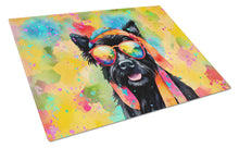 Load image into Gallery viewer, Scottish Terrier Hippie Dawg Glass Cutting Boards – Durable, Decorative Kitchen Art Large
