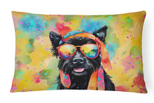 Load image into Gallery viewer, Scottish Terrier Hippie Dawg Fabric Decorative Pillow