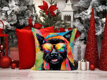 Load image into Gallery viewer, Scottish Terrier Hippie Dawg Throw Pillow - 14x14 Decorative Pillow – Art for Your Home &amp; Patio