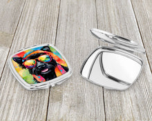 Load image into Gallery viewer, Scottish Terrier Hippie Dawg Compact Mirror – Stylish Purse Mirror with Artistic Covers