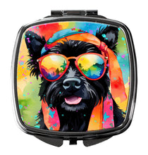 Load image into Gallery viewer, Scottish Terrier Hippie Dawg Compact Mirror – Stylish Purse Mirror with Artistic Covers