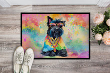 Load image into Gallery viewer, Scottish Terrier Hippie Dawg Doormat - 24x36 Decorative Floor Mat – Indoor/Outdoor Rug with Artistic Flair
