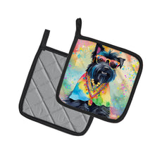 Load image into Gallery viewer, Scottish Terrier Hippie Dawg Pot Holders - Set of 2 Decorative Kitchen Helpers | Made in the USA