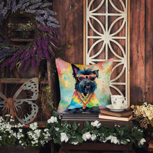 Load image into Gallery viewer, Scottish Terrier Hippie Dawg Throw Pillow - 14x14 Decorative Pillow – Art for Your Home &amp; Patio