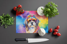 Load image into Gallery viewer, Shih Tzu Hippie Dawg Glass Cutting Boards – Durable, Decorative Kitchen Art Large