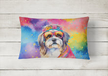 Load image into Gallery viewer, Shih Tzu Hippie Dawg Fabric Decorative Pillow