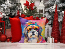Load image into Gallery viewer, Shih Tzu Hippie Dawg Throw Pillow - 14x14 Decorative Pillow – Art for Your Home &amp; Patio
