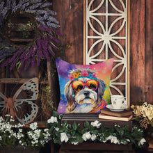 Load image into Gallery viewer, Shih Tzu Hippie Dawg Throw Pillow - 14x14 Decorative Pillow – Art for Your Home &amp; Patio