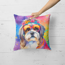 Load image into Gallery viewer, Shih Tzu Hippie Dawg Fabric Decorative Pillow