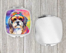 Load image into Gallery viewer, Shih Tzu Hippie Dawg Compact Mirror – Stylish Purse Mirror with Artistic Covers