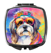 Load image into Gallery viewer, Shih Tzu Hippie Dawg Compact Mirror – Stylish Purse Mirror with Artistic Covers