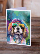 Load image into Gallery viewer, Shih Tzu Hippie Dawg Greeting Cards - Blank Note Cards – 8-Pack of Artist-Designed Cards with Envelopes