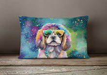 Load image into Gallery viewer, Shih Tzu Hippie Dawg Fabric Decorative Pillow