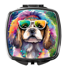 Load image into Gallery viewer, Shih Tzu Hippie Dawg Compact Mirror – Stylish Purse Mirror with Artistic Covers