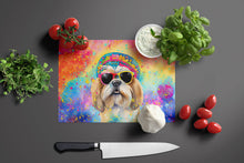 Load image into Gallery viewer, Shih Tzu Hippie Dawg Glass Cutting Boards – Durable, Decorative Kitchen Art Large