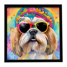 Load image into Gallery viewer, Shih Tzu Hippie Dawg Framed Metal Print