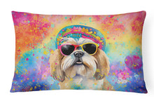 Load image into Gallery viewer, Shih Tzu Hippie Dawg Fabric Decorative Pillow