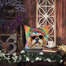 Load image into Gallery viewer, Shih Tzu Hippie Dawg Fabric Decorative Pillow