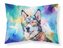 Load image into Gallery viewer, Siberian Husky Hippie Dawg Standard Pillowcase – Artistic Decorative Front, White Back