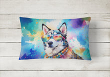 Load image into Gallery viewer, Siberian Husky Hippie Dawg Fabric Decorative Pillow