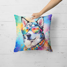 Load image into Gallery viewer, Siberian Husky Hippie Dawg Fabric Decorative Pillow