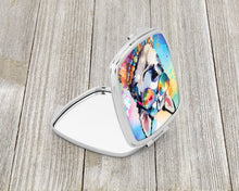 Load image into Gallery viewer, Siberian Husky Hippie Dawg Compact Mirror – Stylish Purse Mirror with Artistic Covers