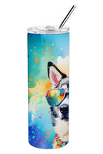 Load image into Gallery viewer, Siberian Husky Hippie Dawg Stainless Steel Skinny Tumbler