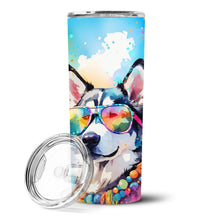 Load image into Gallery viewer, Siberian Husky Hippie Dawg Stainless Steel Skinny Tumbler