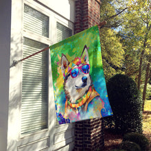 Load image into Gallery viewer, Siberian Husky Hippie Dawg House Flag