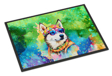 Load image into Gallery viewer, Siberian Husky Hippie Dawg Doormat - 24x36 Decorative Floor Mat – Indoor/Outdoor Rug with Artistic Flair