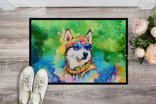 Load image into Gallery viewer, Siberian Husky Hippie Dawg Doormat - 18X27 Indoor / Outdoor Rug | Made in USA