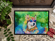 Load image into Gallery viewer, Siberian Husky Hippie Dawg Doormat - 18X27 Indoor / Outdoor Rug | Made in USA