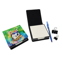 Load image into Gallery viewer, Siberian Husky Hippie Dawg PU Leather Note Paper Holder