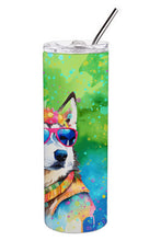 Load image into Gallery viewer, Siberian Husky Hippie Dawg Stainless Steel Skinny Tumbler