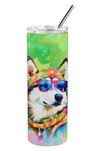 Load image into Gallery viewer, Siberian Husky Hippie Dawg Stainless Steel Skinny Tumbler