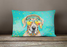 Load image into Gallery viewer, Weimaraner Hippie Dawg Fabric Decorative Pillow